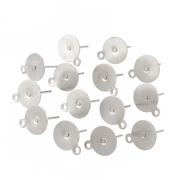 

PandaHall 304 Stainless Steel Stud Earring Settings, with Loop, Flat Round, Stainless Steel Color, Tray: 13x10mm, Hole: 1.4mm, Pin: 0.8mm...
