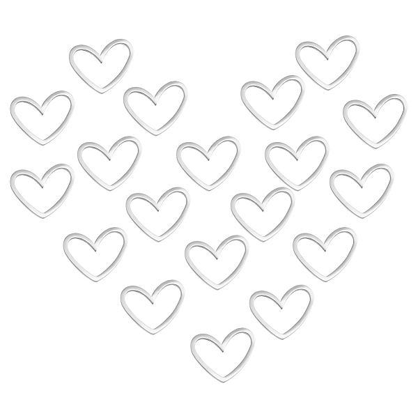 

PandaHall UNICRAFTALE 30Pcs 10.5mm Long 201 Stainless Steel Linking Rings Laser Cut Asymmetrical Heart Links Love Closed Jewelry Connectors...