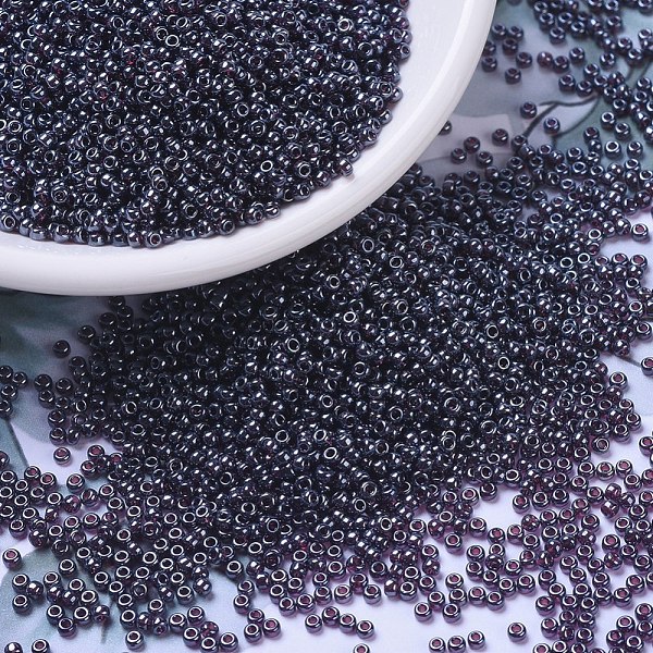 

PandaHall MIYUKI Round Rocailles Beads, Japanese Seed Beads, (RR171) Dark Smoky Amethyst Luster, 11/0, 2x1.3mm, Hole: 0.8mm, about..., Purple