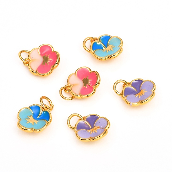 

PandaHall Brass Enamel Charms, Long-Lasting Plated, Flower, Real 18K Gold Plated, Mixed Color, 12x10.5x3.5mm, Hole: 3mm Brass+Enamel Flower..., Multicolor
