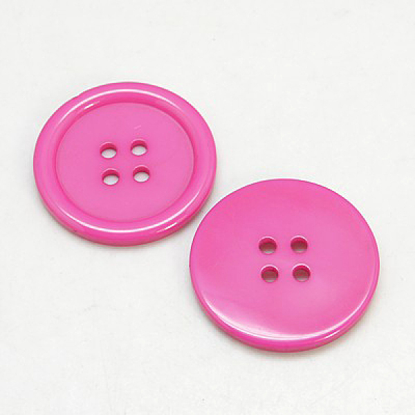 

PandaHall Resin Buttons, Dyed, Flat Round, Hot Pink, 13x2mm, Hole: 1mm, 980pcs/bag Resin Flat Round Pink