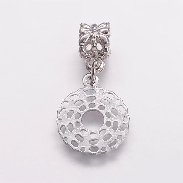 

PandaHall Alloy European Dangle Charms, Large Hole Pendants, Chakra, Flower, Platinum, 28.5mm, Pendant: 18x14.5x1mm, Hole: 4mm Alloy Flower