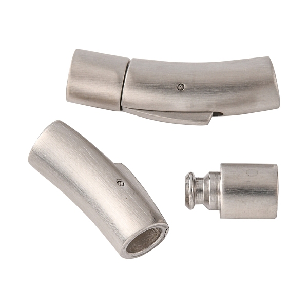 

PandaHall 304 Stainless Steel Bayonet Clasps, Matte Platinum Color, 30x10x8mm, Hole: 6mm 304 Stainless Steel
