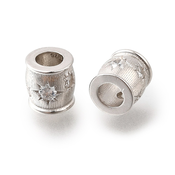 925 micro pavé de perles de zircone cubiques transparentes en argent sterling