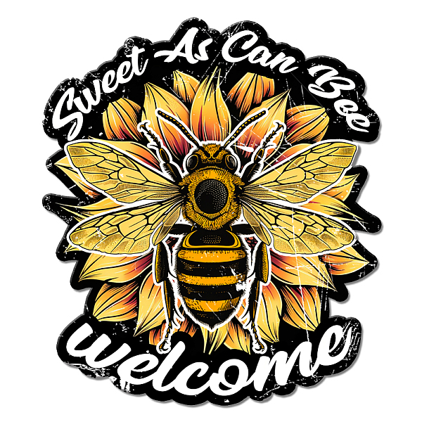 

PandaHall GLOBLELAND "Sweet As Can Bee" Vintage Metal Tin Sign Retro Sunflower and Bee Plaque Poster Metal Wall Decorative Tin Signs for...