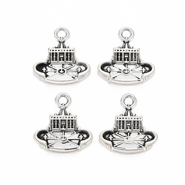 

PandaHall Tibetan Style Alloy Charms, Cadmium Free & Lead Free, Church, Antique Silver, 15x14x3.5mm, Hole: 1.5mm, about 680pcs/1000g Alloy...