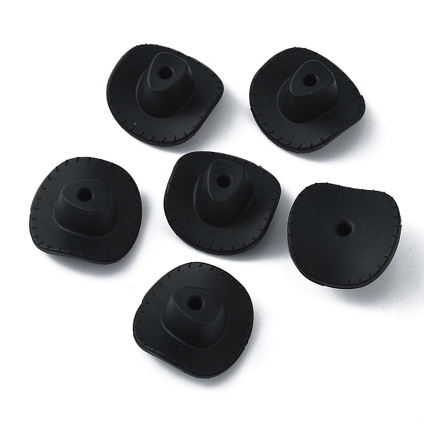 

PandaHall Silicone Beads, Chewing Beads For Teethers, DIY Nursing Necklaces Making, Hat, Black, 21x21x9mm, Hole: 2mm Silicone Hat Black