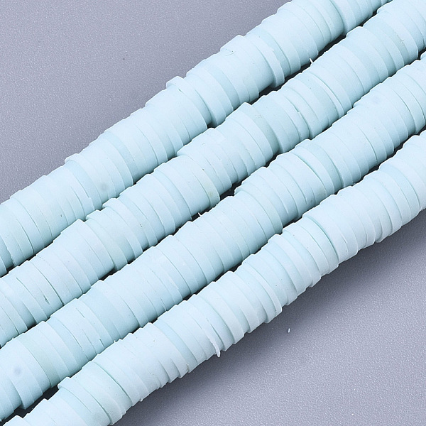 

PandaHall Handmade Polymer Clay Beads Strands, for DIY Jewelry Crafts Supplies, Heishi Beads, Disc/Flat Round, Sky Blue, 6x0.5~1mm, Hole...