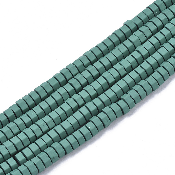 

PandaHall Spray Painted Non-magnetic Synthetic Hematite Beads Strands, Hexagon, Teal, 4x2mm, Hole: 0.9mm, about 82~87pcs/strand, 16.14 inch..., Cyan