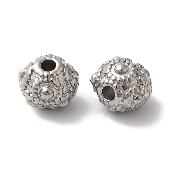 

PandaHall 304 Stainless Steel Beads, Round, Stainless Steel Color, 7x6mm, Hole: 1.6mm 304 Stainless Steel Round