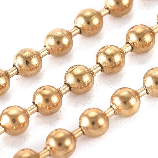 

PandaHall 3.28 Feet Vacuum Plating 304 Stainless Steel Ball Chains, Golden, 4mm 304 Stainless Steel