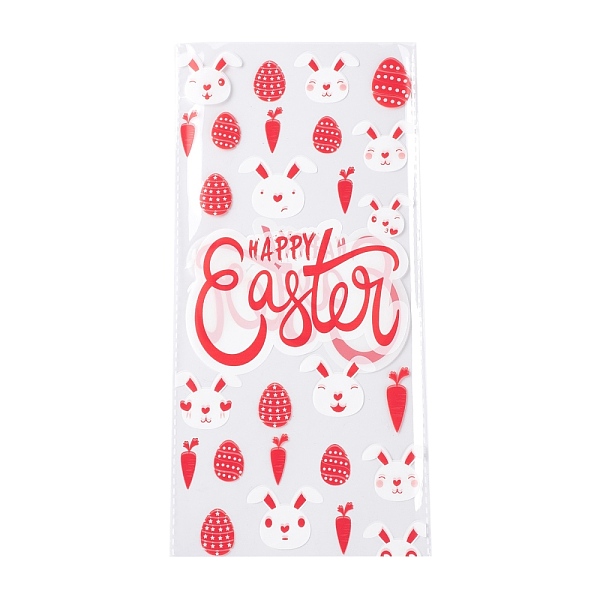 

PandaHall OPP Plastic Storage Bags, Easter Theme, for Candy, Cookies, Gift Packaging, Rectangle, Rabbit Pattern, 27~27.5x13x0.01cm, 50pc/bag..., Red