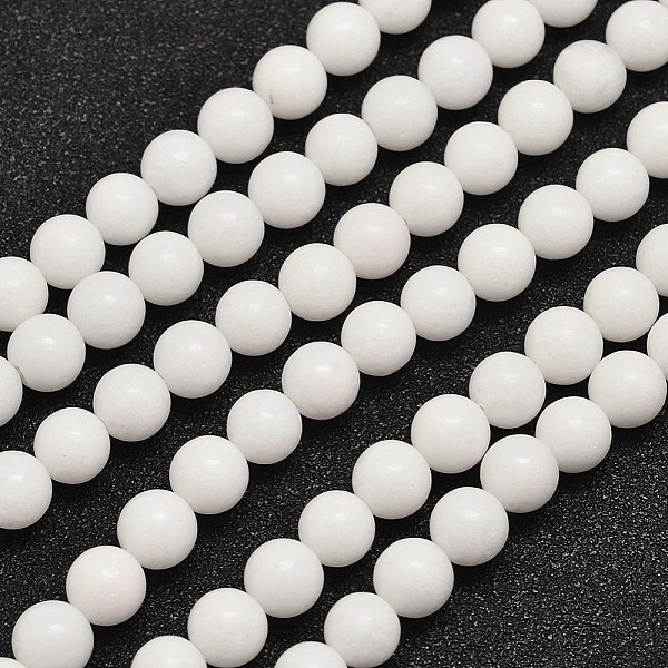 

PandaHall Natural Malaysia Jade Beads Strands, Dyed & Heated, Round, White, 6mm, Hole: 0.8mm, about 64pcs/strand, 15 inch Malaysia Jade...