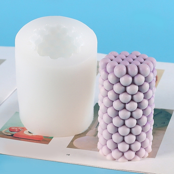 

PandaHall Column Food Grade Silicone Candle Molds, For Candle Making, White, 6.5x9.5cm Silicone Column White