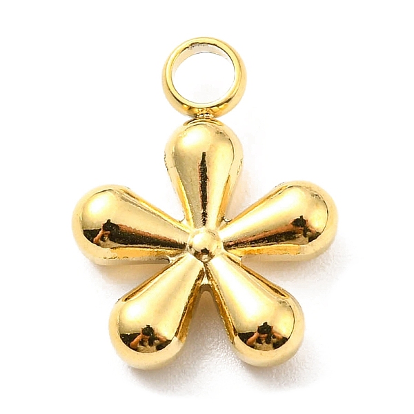 

PandaHall 304 Stainless Steel Pendants, Flower Charm, Real 14K Gold Plated, 15.5x12x3.5mm, Hole: 2.5mm 304 Stainless Steel Flower