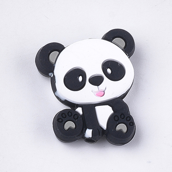 

PandaHall Food Grade Eco-Friendly Silicone Focal Beads, Chewing Beads For Teethers, DIY Nursing Necklaces Making, Panda, Light Grey..., Gray