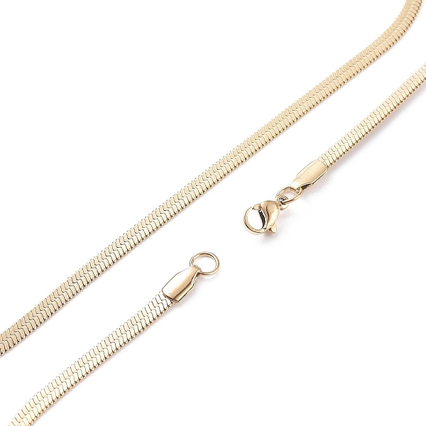 

PandaHall Vacuum Plating 304 Stainless Steel Snake Chains Necklaces, with Lobster Clasps, Golden, 23.6inch(60cm), 4mm 304 Stainless Steel