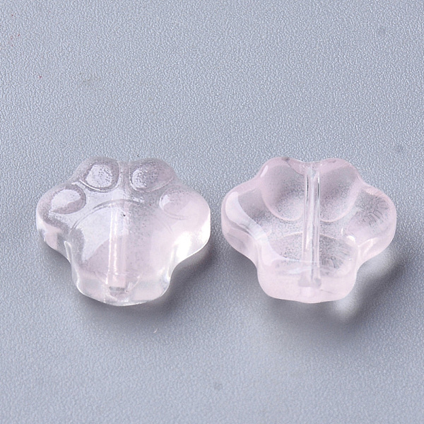 

PandaHall Transparent Spray Painted Glass Beads, Dog's Paw, Pink, 11x12x4.5mm, Hole: 1mm Glass Other Animal Pink