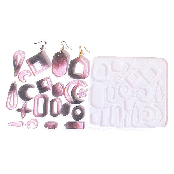 

PandaHall DIY Silicone Pendant Molds, Decoration Making, Resin Casting Molds, For UV Resin, Epoxy Resin Jewelry Making, Mixed Shapes, White...