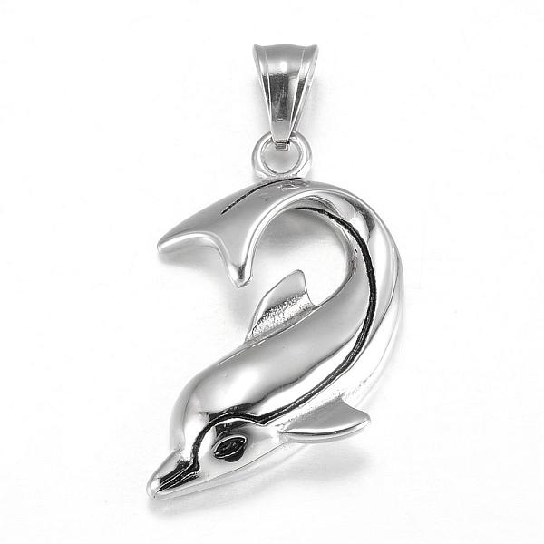 

PandaHall 316 Surgical Stainless Steel Pendants, Dolphin, Stainless Steel Color, 38x23x6mm, Hole: 5x8mm 316 Surgical Stainless Steel Dolphin
