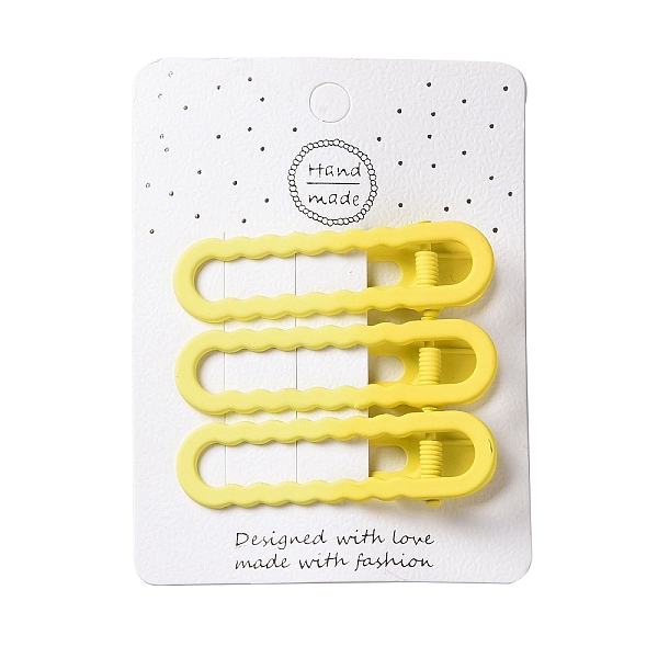 

PandaHall Spray Painted Iron Alligator Hair Clips for Girls, Yellow, 16x59x12mm, 3pcs/card Iron Yellow