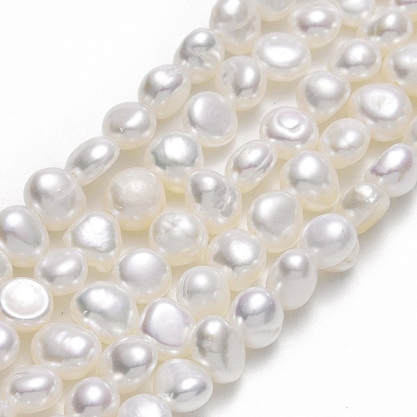 

PandaHall Natural Cultured Freshwater Pearl Beads Strands, Two Sides Polished, Linen, 4.5~5x5~5.5x3.5~4.5mm, Hole: 0.6mm, about 76pcs/strand..., Brown