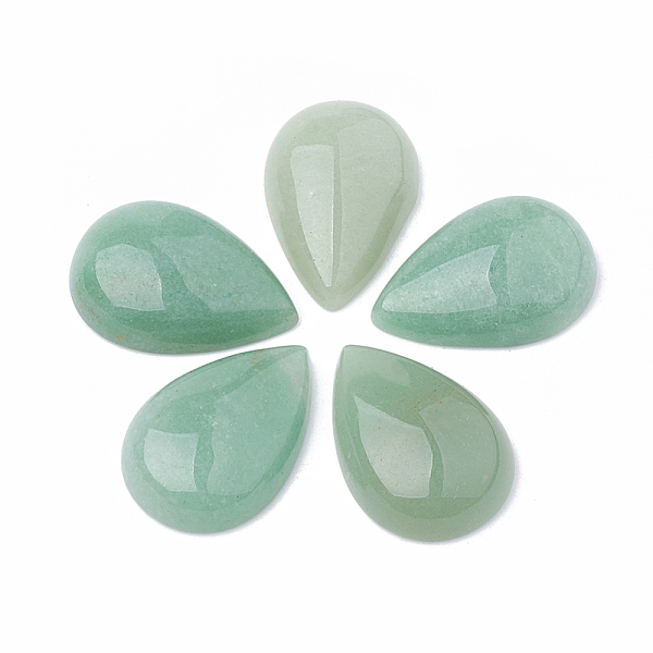 

PandaHall Natural Green Aventurine Cabochons, teardrop, 25x17x6.5~7mm Green Aventurine Teardrop