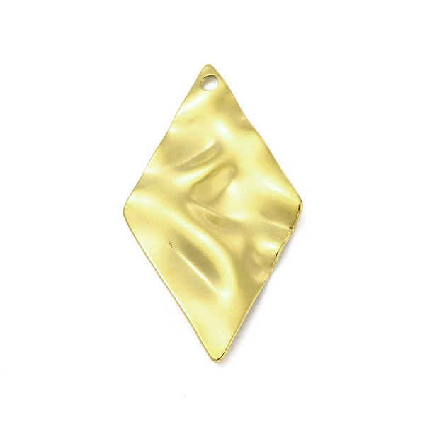 

PandaHall Textured 201 Stainless Steel Pendants, Golden, Rhombus, 32.5x18x2mm, Hole: 1.8mm 201 Stainless Steel Rhombus