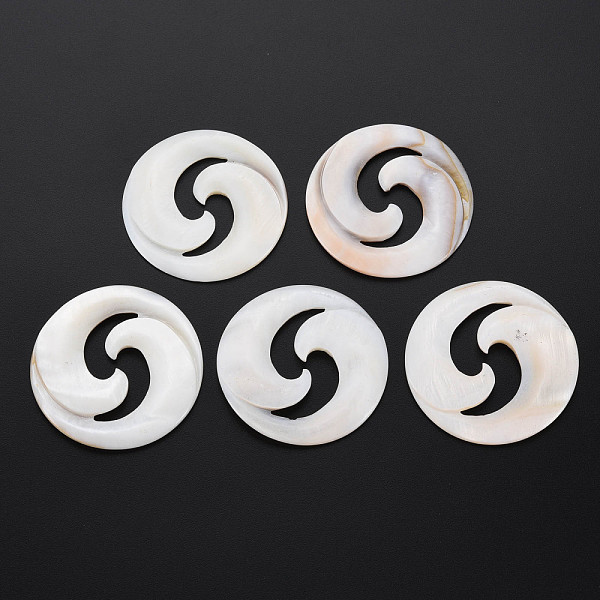 

PandaHall Natural Freshwater Shell Cabochons, Undyed, Flat Round, Seashell Color, 45x3~4mm Freshwater Shell Flat Round