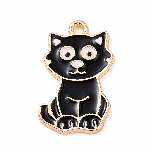 

PandaHall Alloy Enamel Pendants, Cat Charm, Golden, White, 25x15x2mm, Hole: 2mm Alloy+Enamel Cat Shape White