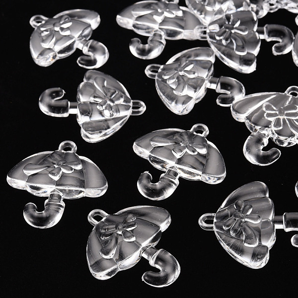 

PandaHall Transparent Acrylic Pendants, Umbrella with Bowknot, Clear, 42.5x38x7.5mm, Hole: 3x3.5mm, about 109pcs/500g Acrylic Umbrella Clear