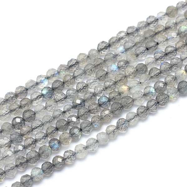 

PandaHall Natural Labradorite Beads Strands, Faceted, Round, 4~4.5mm, Hole: 0.7mm, about 88~104 pcs/Strand, 15.15 inch(38.5cm) Labradorite...