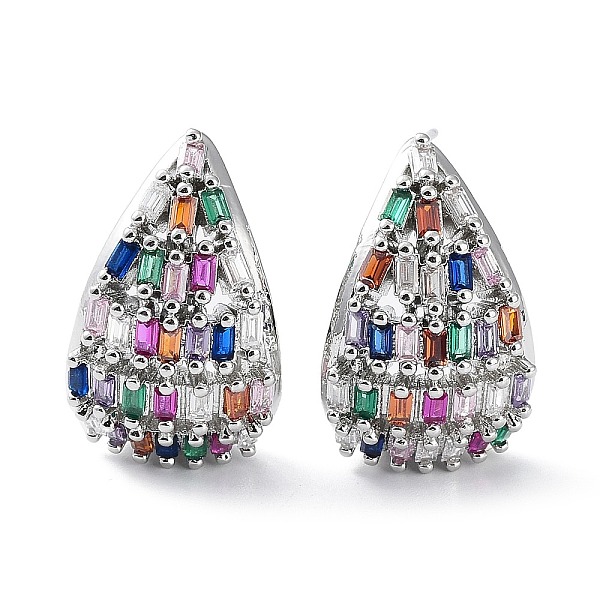 

PandaHall Rack Plating Brass Cubic Zirconia Teardrop Stud Earrings, Lead Free & Cadmium Free, Long-Lasting Plated, Platinum, 23x14.5mm Cubic...
