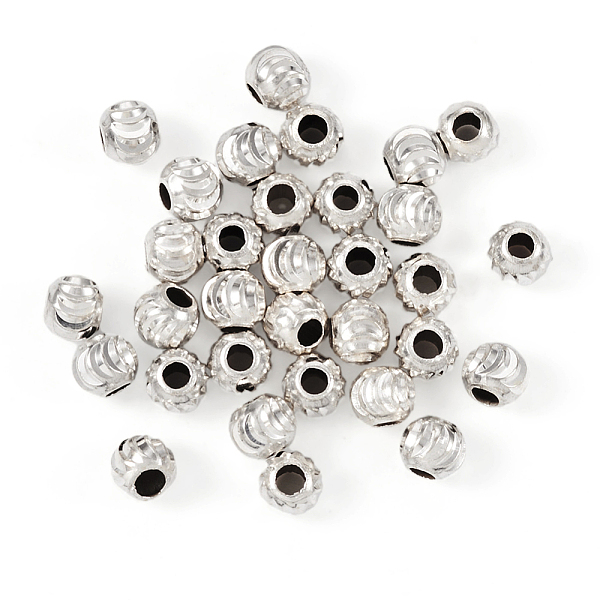 

PandaHall 50Pcs 925 Sterling Silver Beads, Textured Round, Silver, 3mm, Hole: 1.2mm Sterling Silver Round