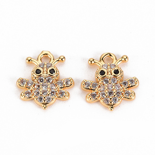 

PandaHall Brass Micro Pave Clear Cubic Zirconia Charms, Nickel Free, Bee, Real 18K Gold Plated, 11x9.5x2mm, Hole: 1.2mm Brass+Cubic Zirconia...