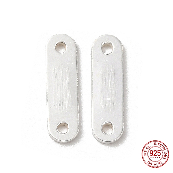 

PandaHall 925 Sterling Silver Links, Chain Tabs, with 925 Stamp, Silver, 8.5x2.5x0.5mm, Hole: 0.7mm Sterling Silver