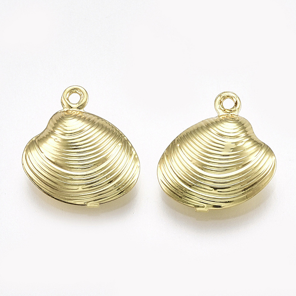 

PandaHall Brass Pendants, Shell, Real 18K Gold Plated, 14x13.5x4mm, Hole: 1mm Brass Shell Shape