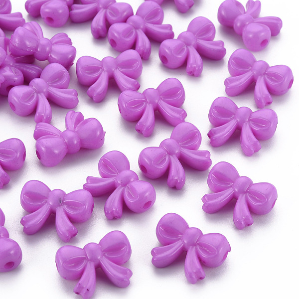 

PandaHall Opaque Acrylic Beads, Bowknot, Medium Orchid, 15.5x20x8.5mm, Hole: 2mm, about 440pcs/500g Acrylic Bowknot
