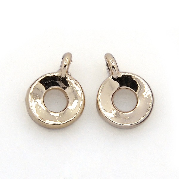 

PandaHall Lead Free & Nickel Free Alloy Pendants, Long-Lasting Plated, Flat Round Charms, Light Gold, 11x7x2mm, Hole: 2mm Alloy Flat Round