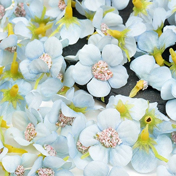 

PandaHall Silk Artificial Flower, for DIY Wedding Party Garland Decoration, Light Cyan, 23x23x16mm Cloth Flower