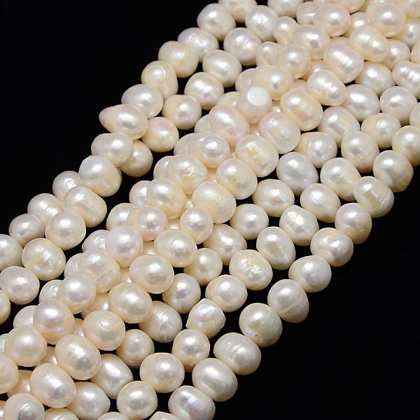 

PandaHall Natural Cultured Freshwater Pearl Beads Strands, Potato, Creamy White, 9~10x8~9mm, Hole: 0.8mm, about 41pcs/strand, 13.77...