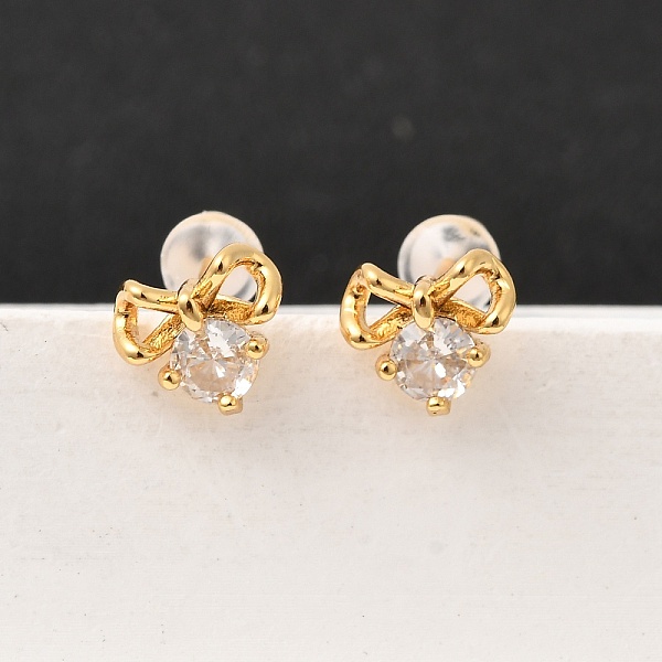 Boucle d'oreille en laiton micro pave zircone cubique transparente