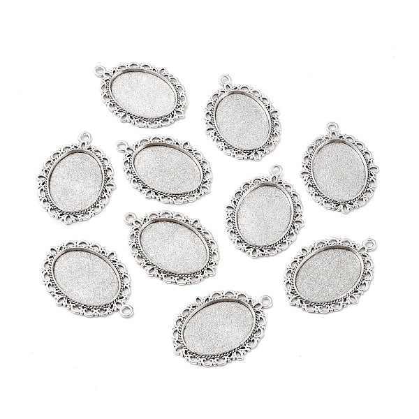 

PandaHall Tibetan Style Oval Alloy Pendant Cabochon Settings, Lead Free & Cadmium Free, Antique Silver, Tray: 25x18m, 39x29x2mm, Hole: 2.5mm...