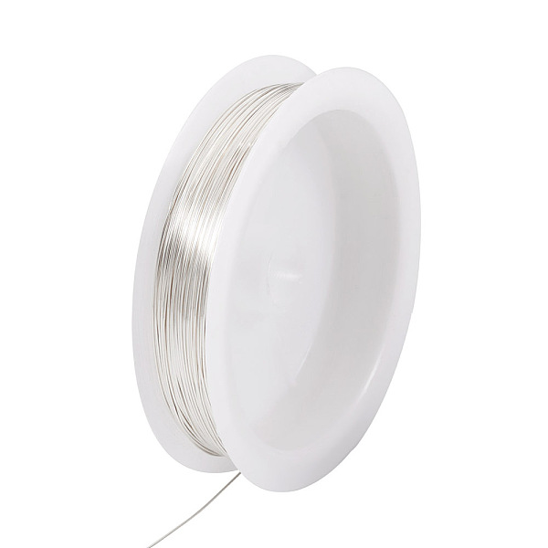 

PandaHall Copper Wire, Round, for Jewelry Making, Silver, 26 Gauge, 0.4mm, about 124.67 Feet(38m)/Roll Copper Round