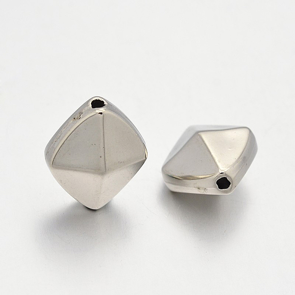 

PandaHall CCB Plastic Beads, Rhombus, Platinum, 16x14x9mm, Hole: 2mm Plastic Rhombus