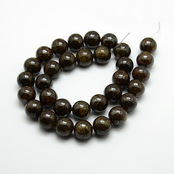 

PandaHall Round Natural Bronzite Beads Strands, Coffee, 10mm, Hole: 1mm, about 39pcs/strand, 15.3 inch Bronzite Round Brown