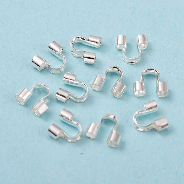 

PandaHall Brass Wire Guardians, Silver Color Plated, 5x6x2mm, Hole: 1.5mm Brass