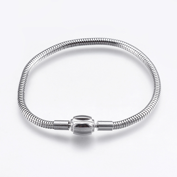 

PandaHall 304 Stainless Steel European Style Chains Bracelet Making, with Clasps, Stainless Steel Color, 7-1/8 inch(180mm), 3mm Stainless...
