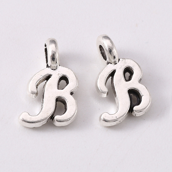 

PandaHall Tibetan Style Alloy Charms, Cadmium Free & Lead Free, Antique Silver, Letter.B, B: 11x6x1.5mm, Hole: 1.8mm Alloy Letter B
