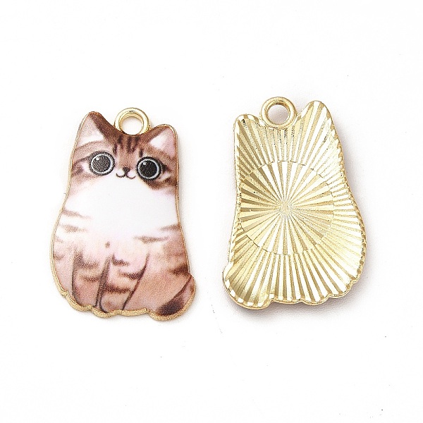 

PandaHall Alloy Enamel Pendants, Cadmium Free & Nickel Free & Lead Free, Golden, Cat Charms, Dark Salmon, 25x16x3mm, Hole: 1.8mm...